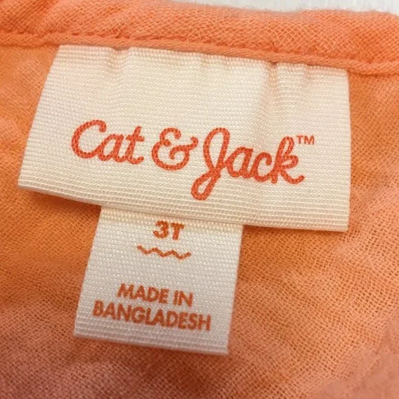 NWT Cat & Jack Peach Sleeveless Summer Dress - Size 3T - Picture 4 of 7